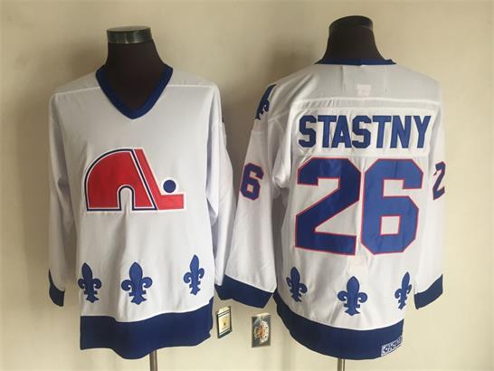 Nordiques 26 Stastny White CCM Throwback Jersey,We sell and wholesale Nordiques 26 Stastny White CCM Throwback Jersey on line form chian!